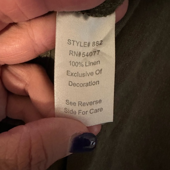 Cabi olive green linen pants size 16 - Picture 3 of 4